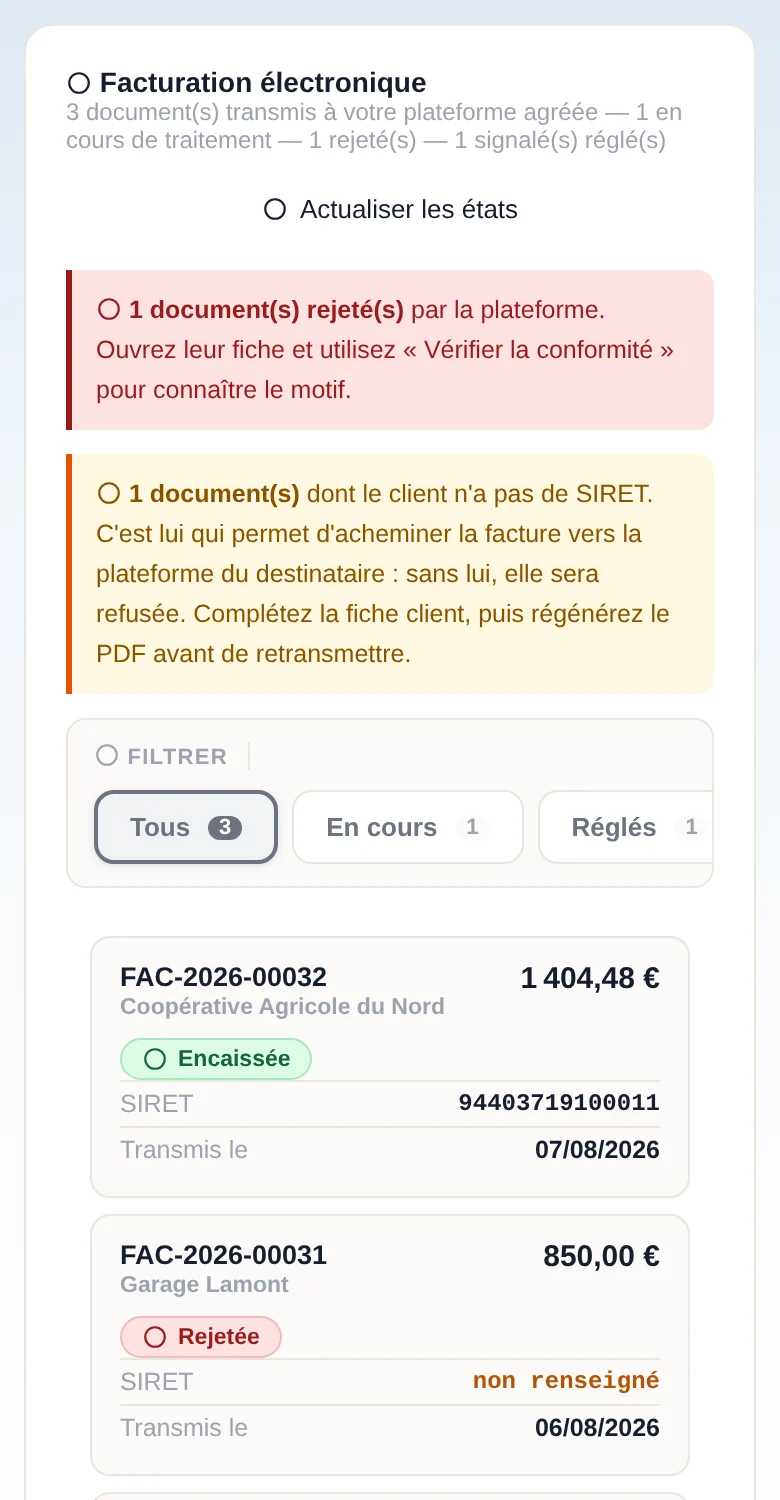 L'application sur téléphone
